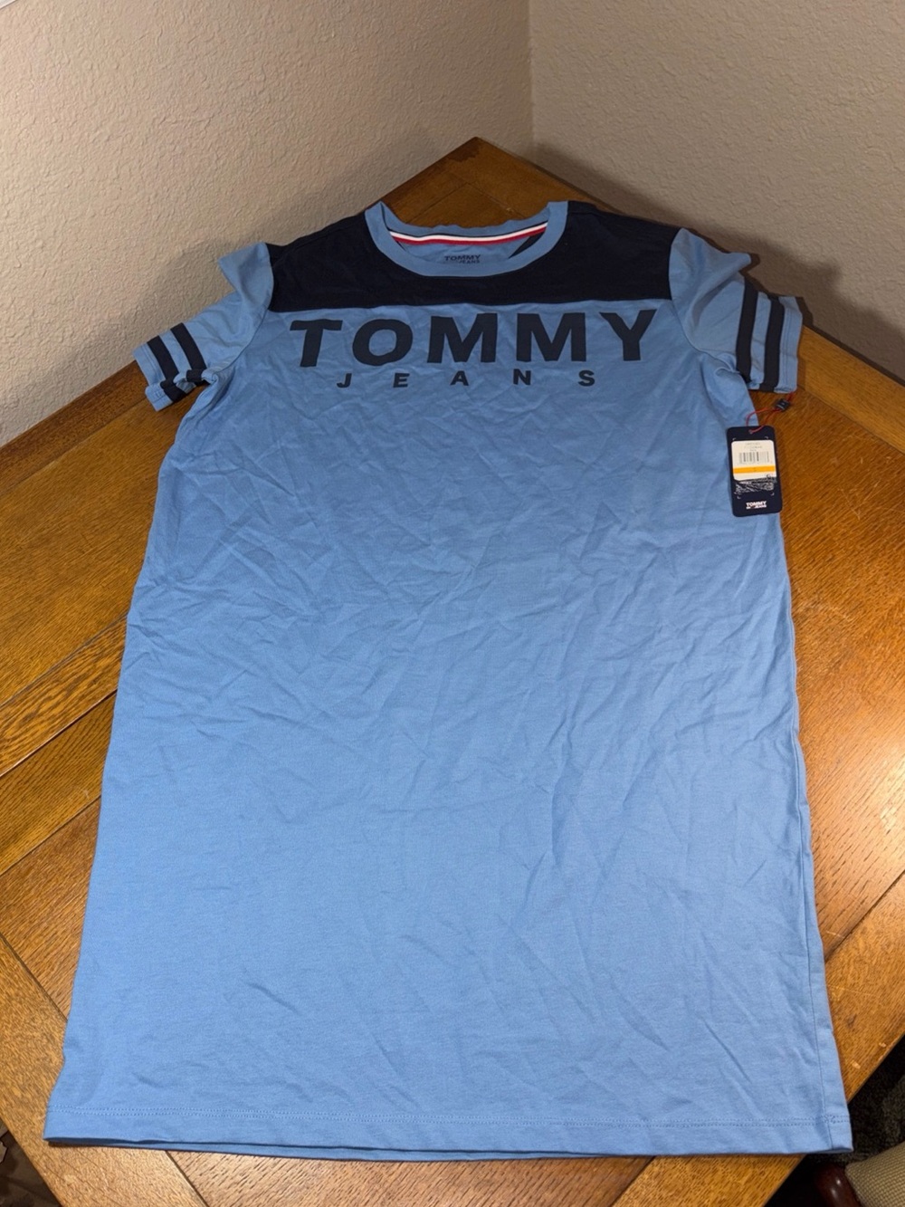 Tommy Hilfiger Blue and Navy Logo Tee Dress